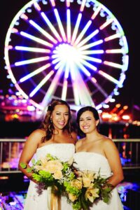 Marry Me in Seattle contest winners Claudia and Andrea tie the knot in 2014. Photo by Kristen Marie Photography