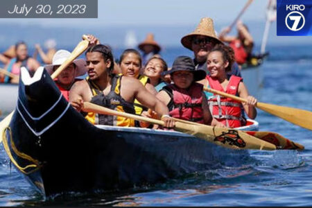 Dozens of tribal canoes were arriving at Alki Beach in Seattle as part of an annual Native American celebration. Members of the Muckleshoot Tribe greeted the boats Wednesday afternoon as part of the 2016 Paddle to Nisqually.